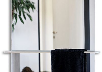 Electric towel radiator / vertical / glass / wall-mounted
